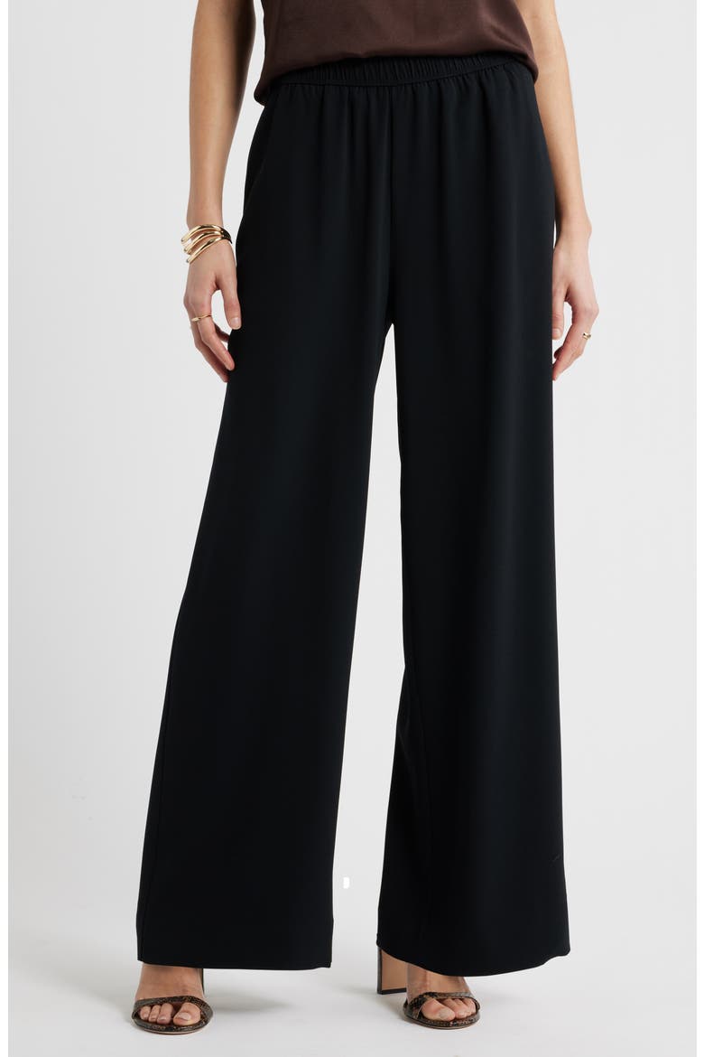 Pull-On Wide Leg Pants, Main, color, BLACK