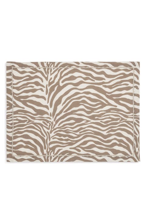 Regine Set of 4 Linen Zebra Stripe Linen Placemats