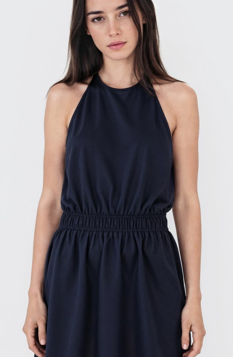 MANGO TEEN Halter Minidress, Alternate, color, Navy