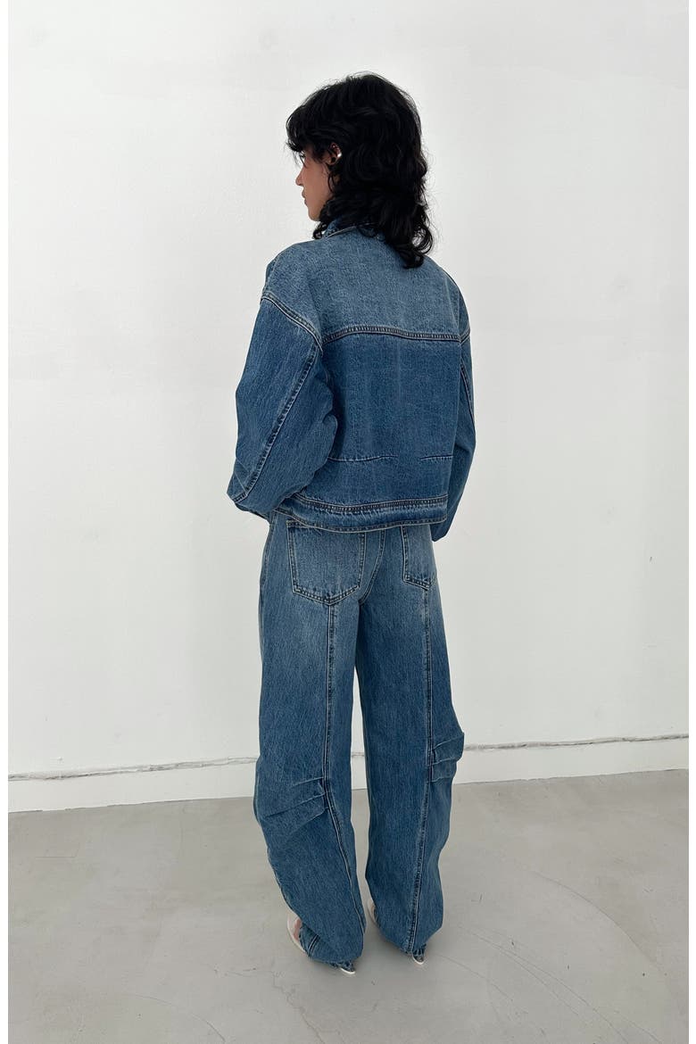 Noma Barrel Denim Jeans, Alternate, color, Medium Blue