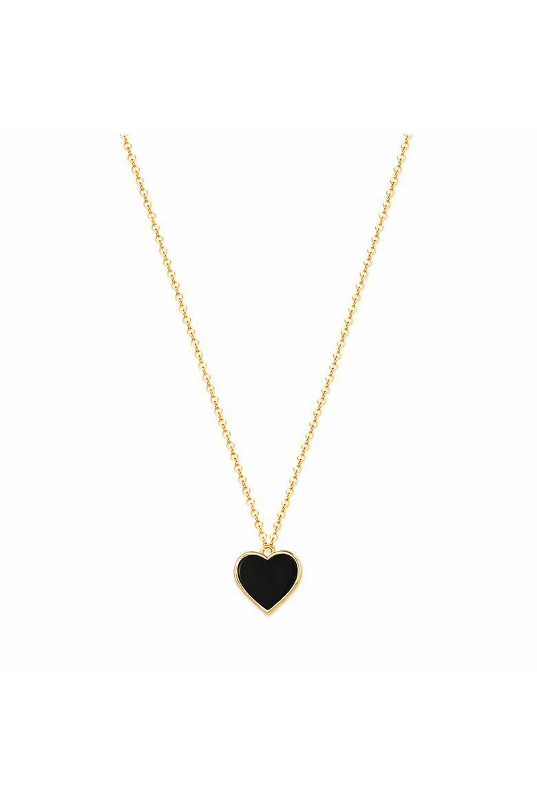 Single Hearted Girl Heart Necklace, Main, color, Black