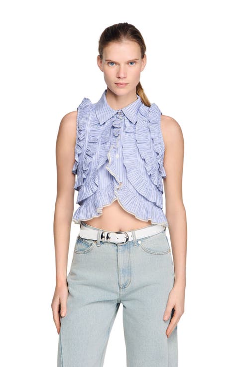 Striped Ruffled Shirt