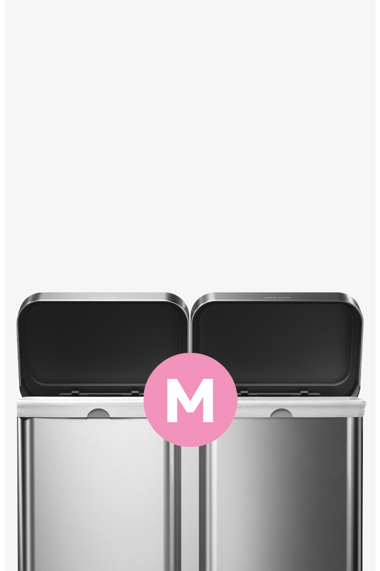 90L Step Recycler Brushed Stainless Steel With Grey Plastic Lid, Alternate, color, Brushed