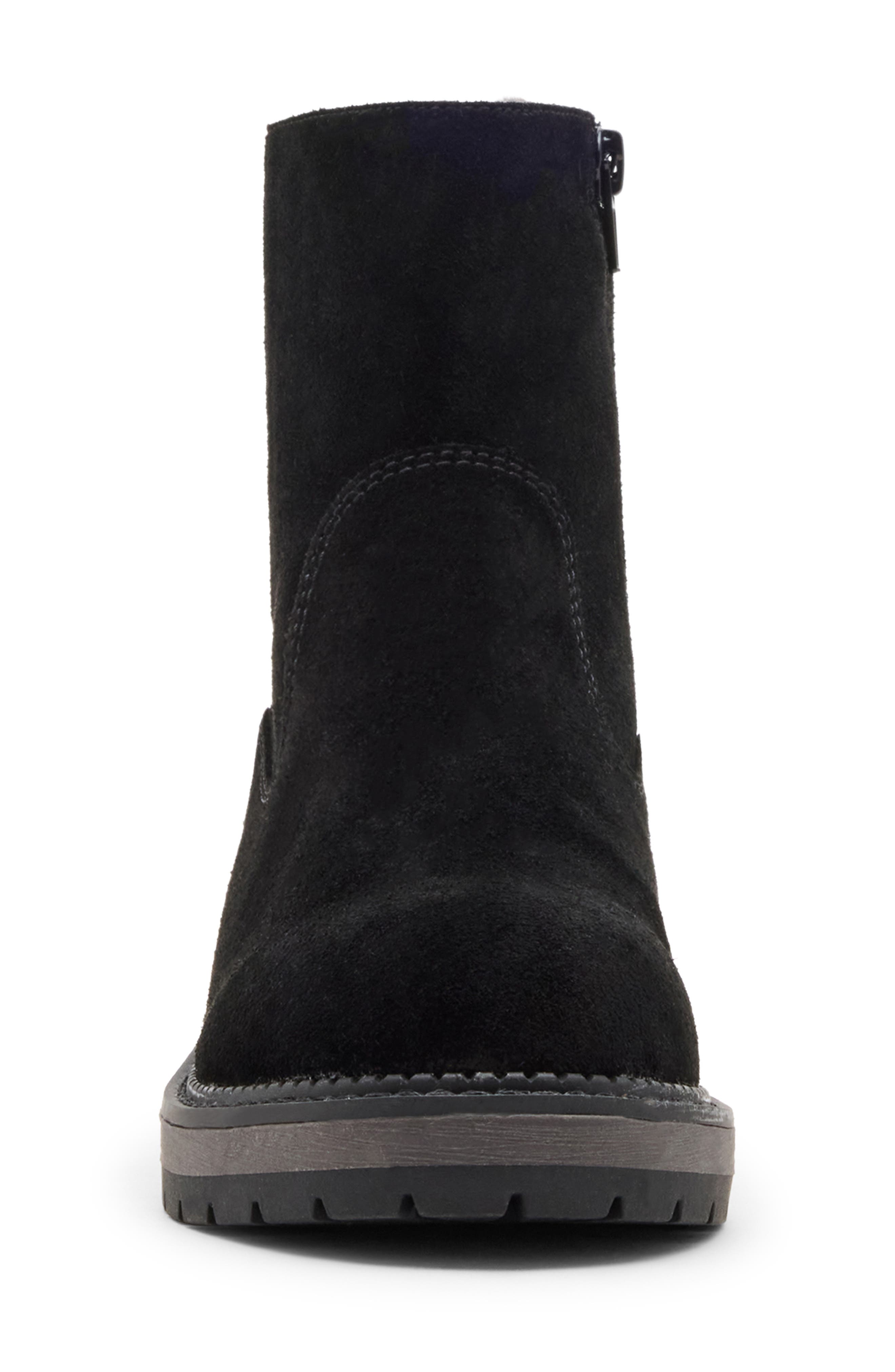 Blondo Nikkie Waterproof Suede Faux Fur Lined Boot, Alternate, color, Black Suede