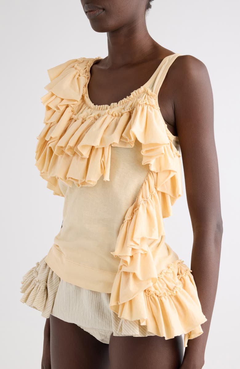 Dries Van Noten Ruffled Mousseline Top, Alternate, color, Ivory