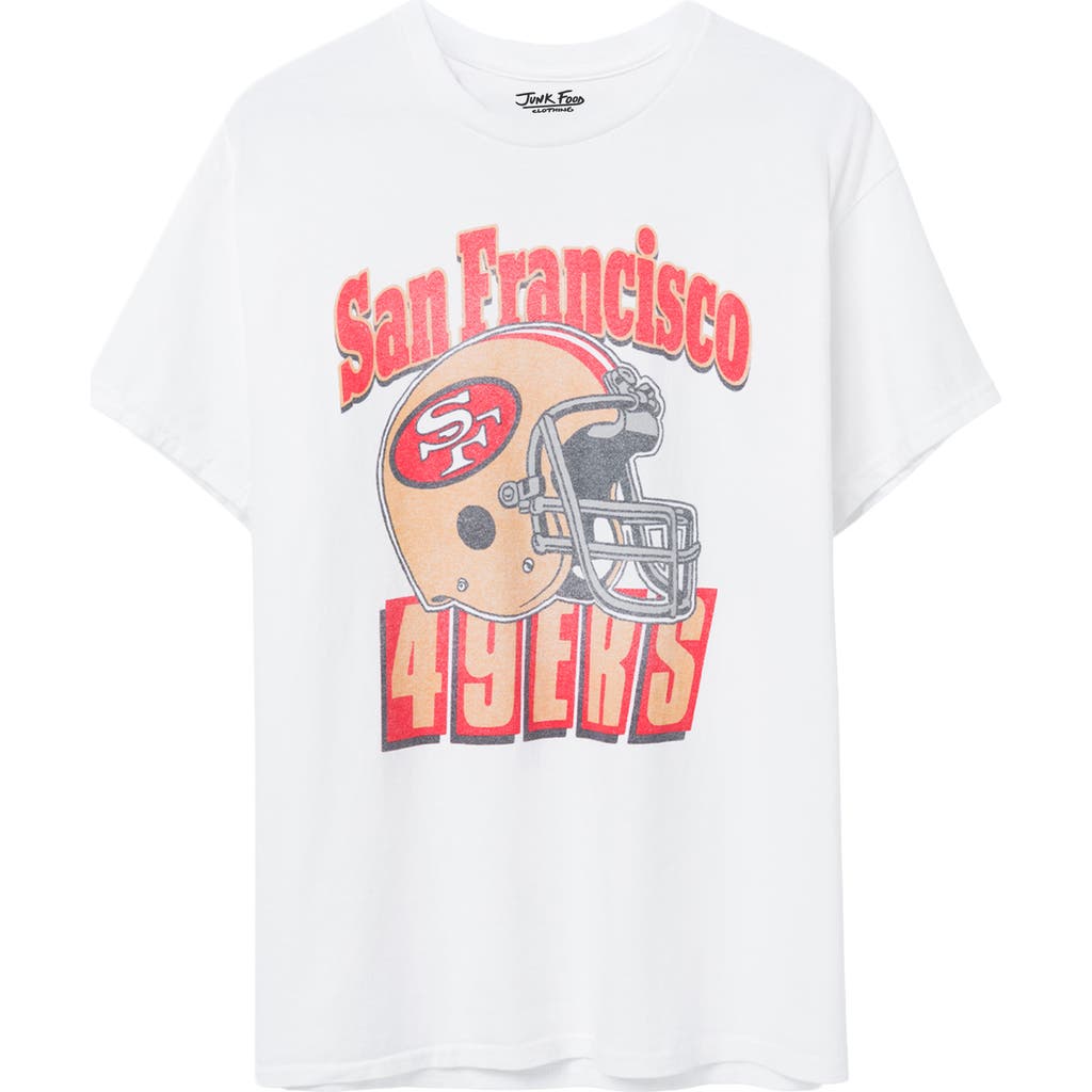 Junk Food San Francisco 49ers Throwback Helmet Cotton Graphic T-shirt In White