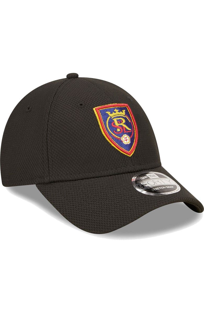 New Era Men's New Era Black Real Salt Lake Basic 9FORTY Mesh Snapback Hat, Alternate, color, 