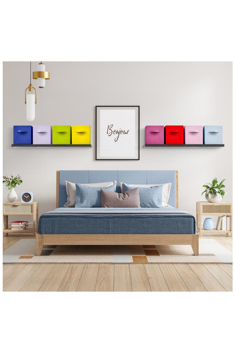 8-Piece Foldable Cube Bins, Alternate, color, DEEP RAINBOW