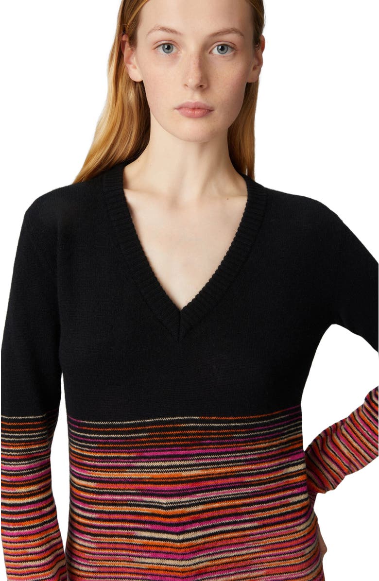 Missoni Dégradé Slub Cashmere Sweater With V-neck, Alternate, color, Multicoloured