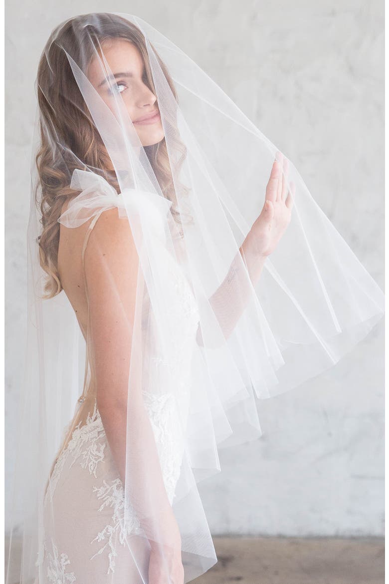 Pacal Double Layer Floor Length Veil (Nordstrom Exclusive), Alternate, color, IVORY