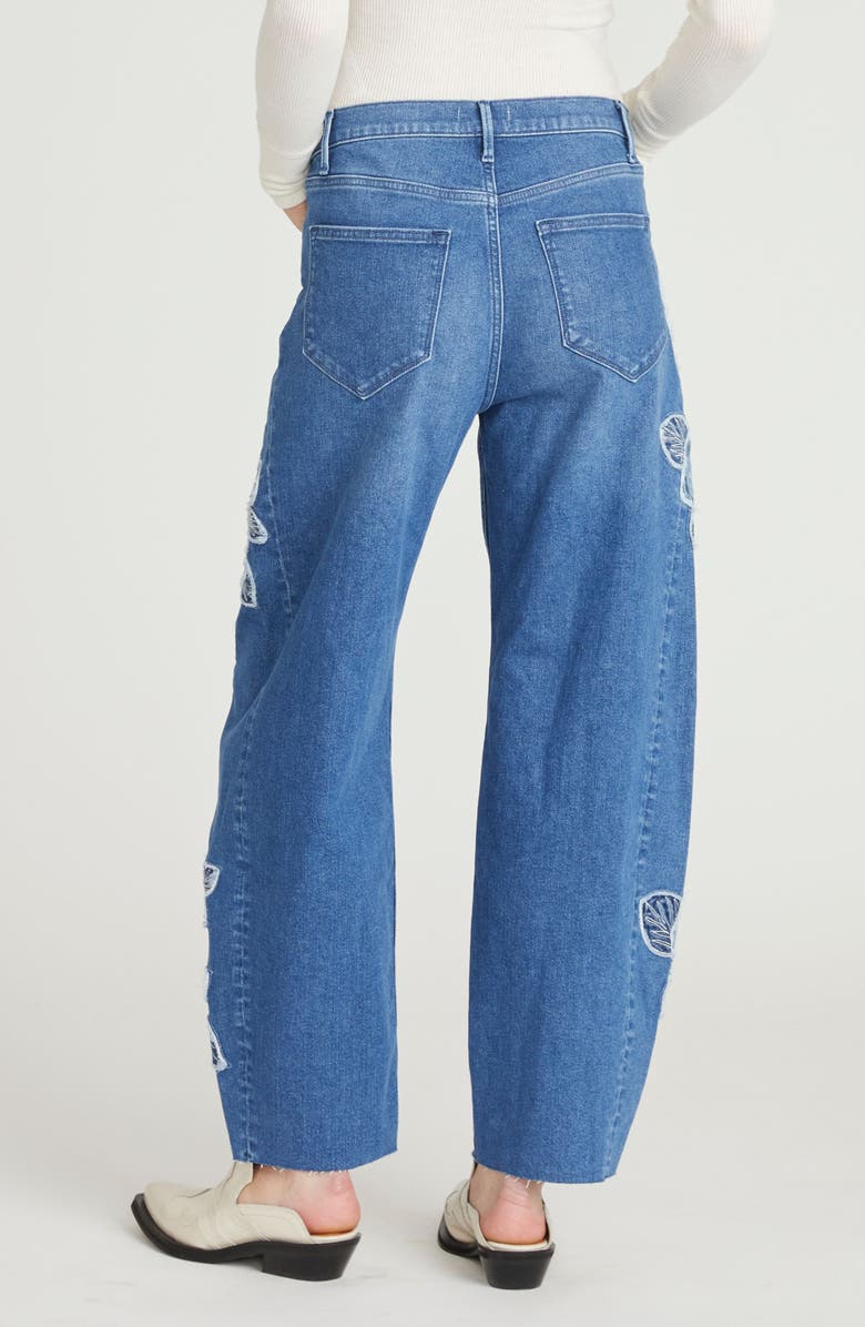 Driftwood Parker Rose Patchwork Barrel Leg Jeans, Alternate, color, Medium Wash