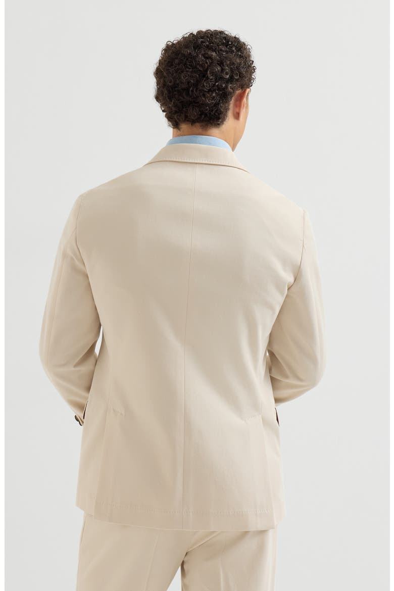 Cotton and virgin wool gabardine deconstructed blazer, Alternate, color, Vanilla