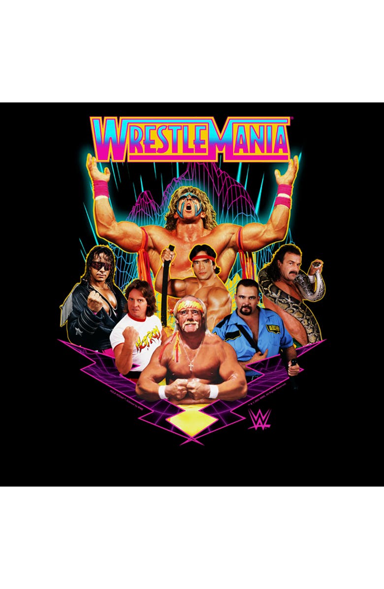 WWE Men's WWE Futuristic WrestleMania Team Graphic T-Shirt, Alternate, color, Black