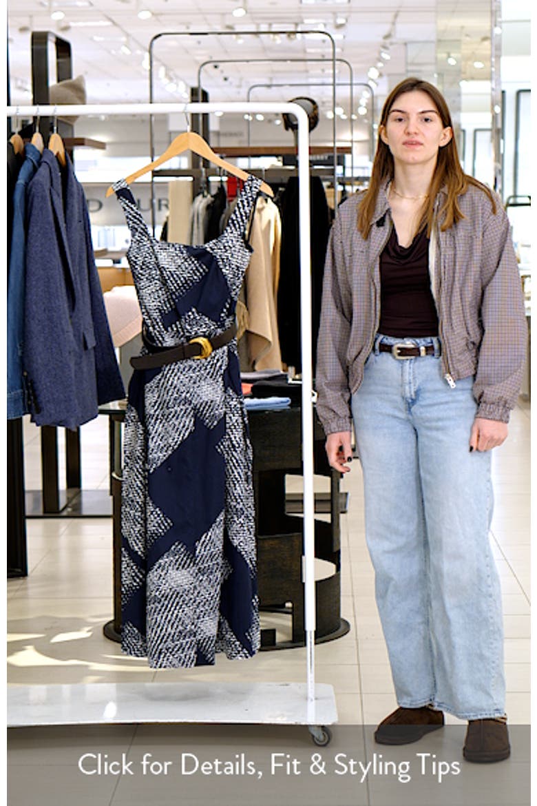 Abstract Print Belted Stretch Cotton Dress video