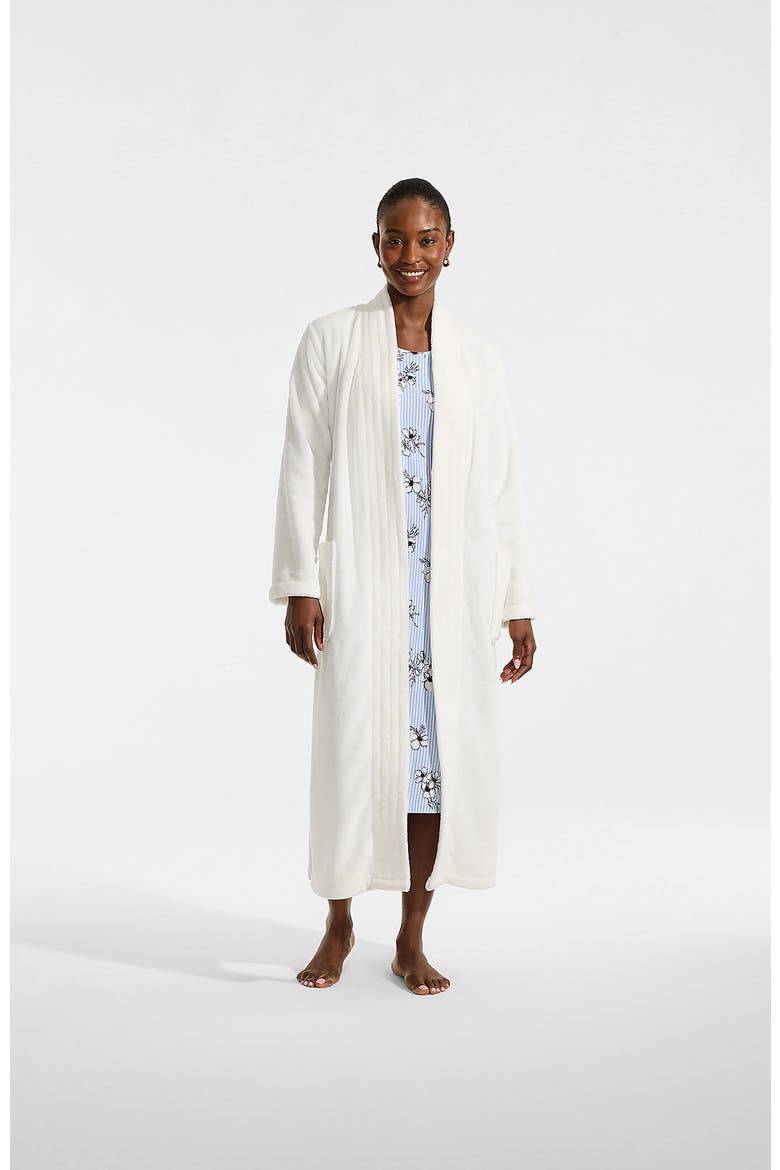 Cozy Plush Long Wrap Robe, Alternate, color, Ivory
