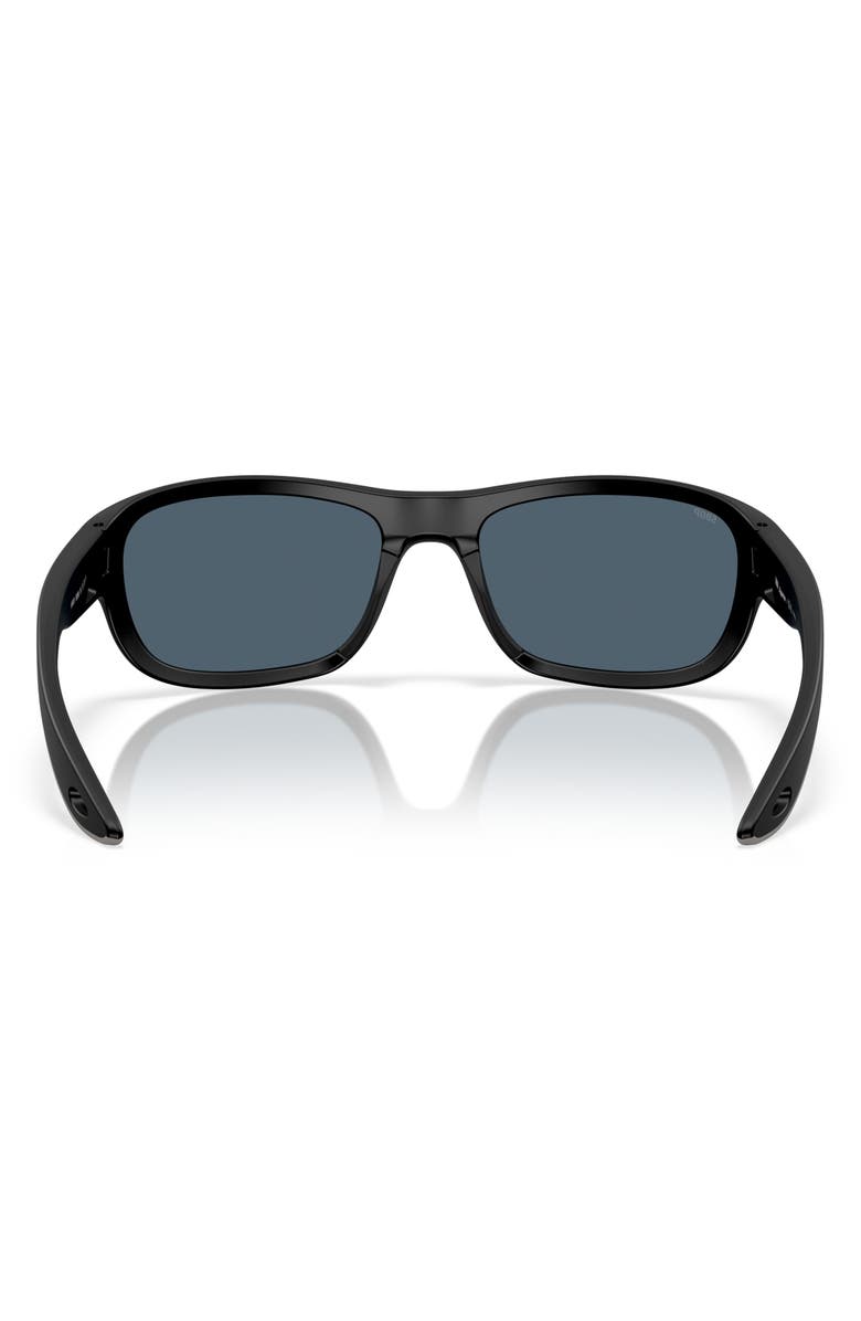 Costa Del Mar Clipperton 58mm Polarized Rectangular Sunglasses, Alternate, color, Matte Black/ Gray 580P