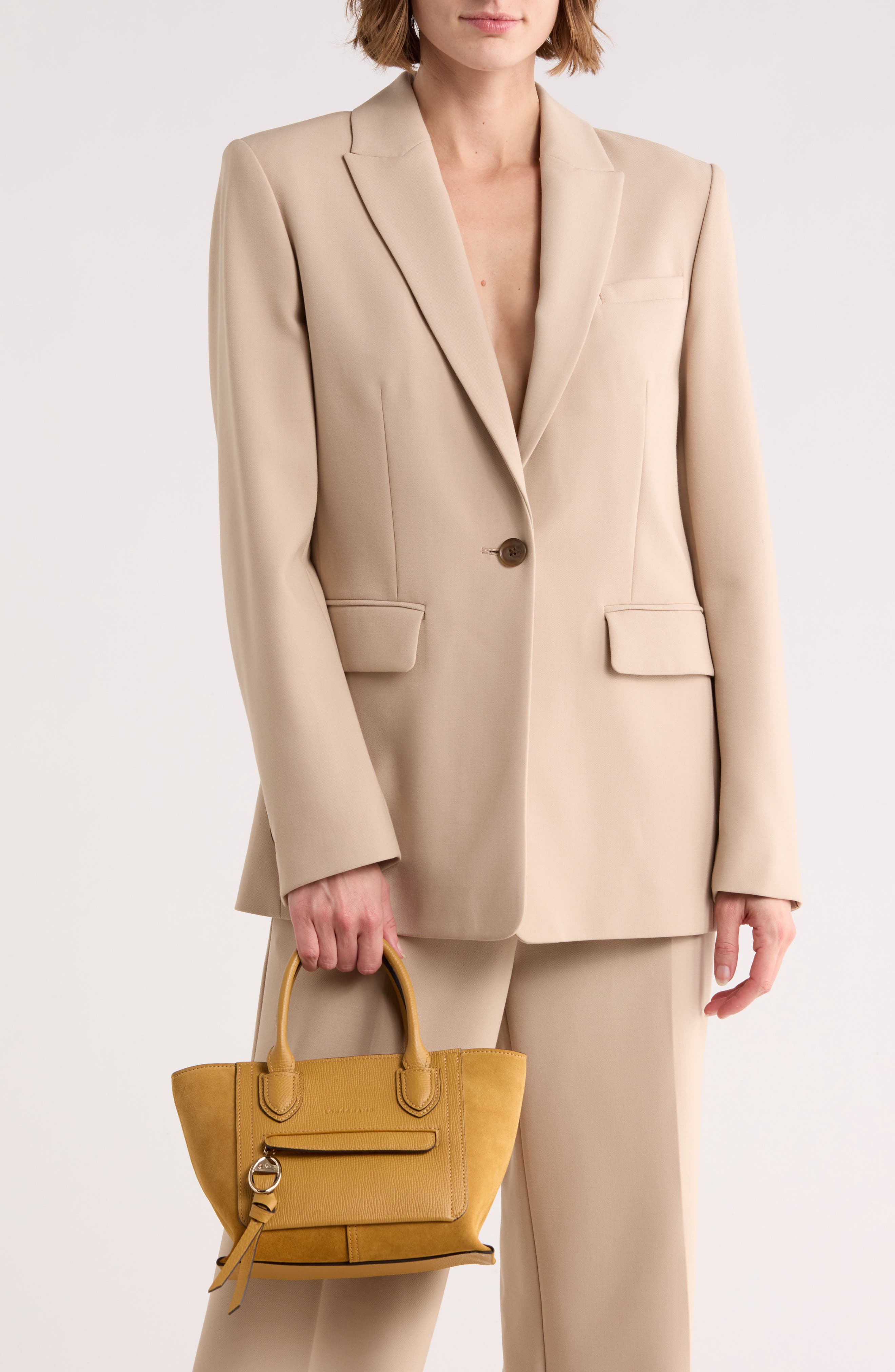 Longchamp Small Mailbox Soft Top Leather Crossbody Bag, Alternate, color, Honey