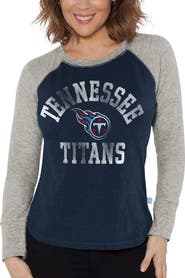 G-III 4HER BY CARL BANKS Women's G-III 4Her by Carl Banks Navy/Heather Gray Tennessee Titans Waffle Knit Raglan Long Sleeve T-Shirt
