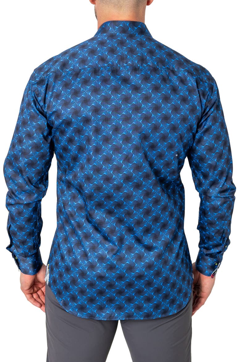 Einstein Regular Fit Crossover Blue Button-Up Shirt, Alternate, color, BLUE