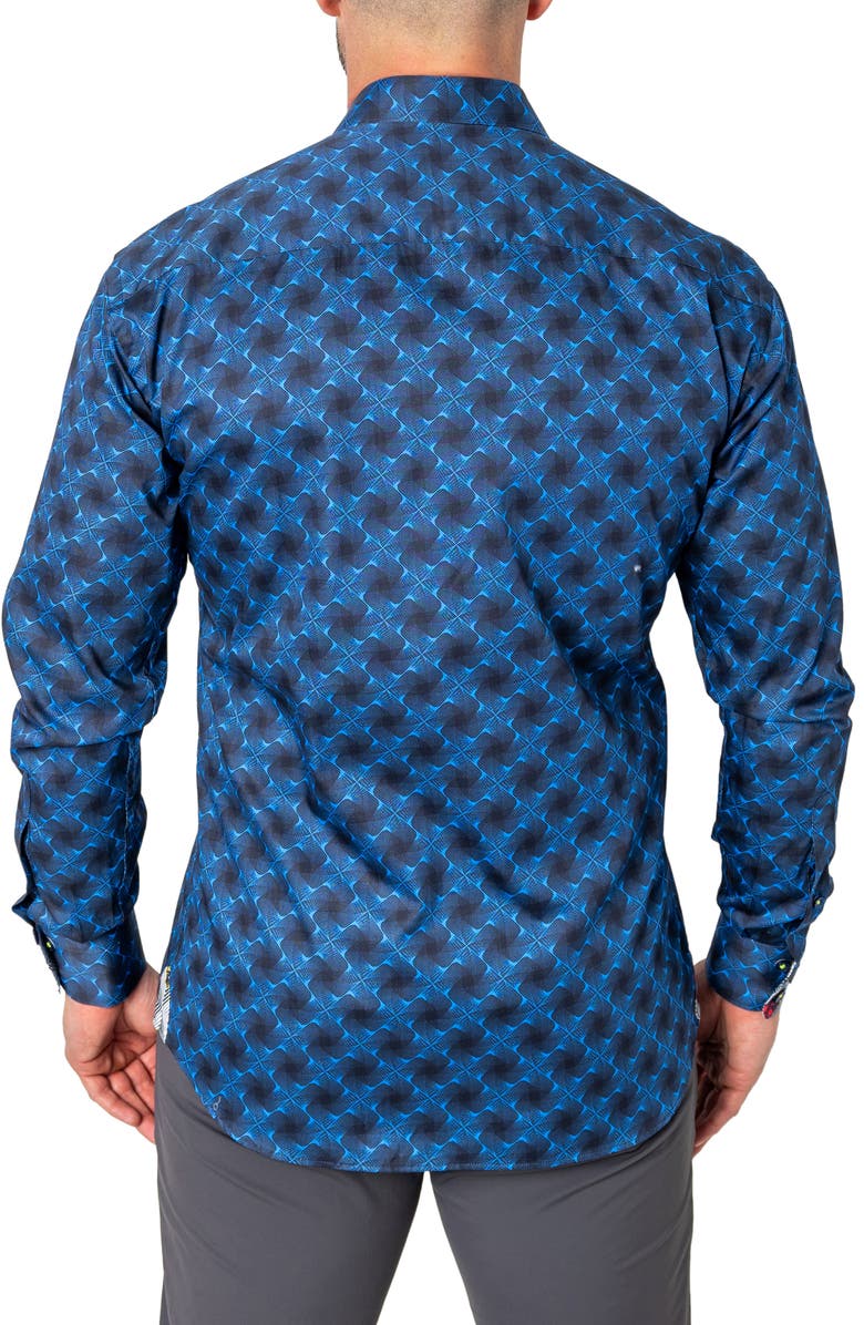 Maceoo Einstein Regular Fit Crossover Blue Button-Up Shirt, Alternate, color, Blue