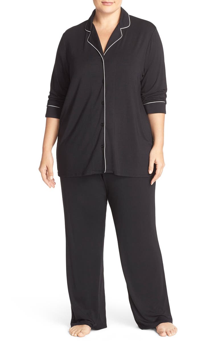 Nordstrom Lingerie Moonlight Pajamas, Main, color, Black
