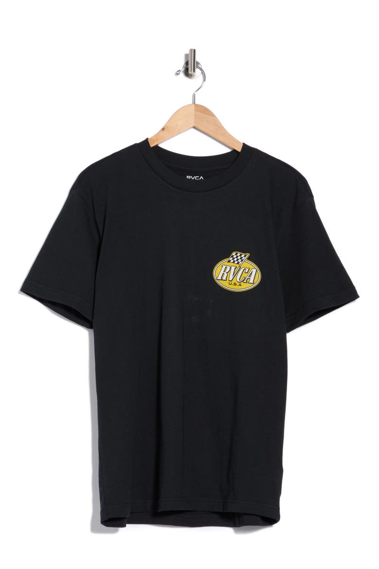 Speed Check Cotton Graphic T-Shirt, Main, color, BLACK