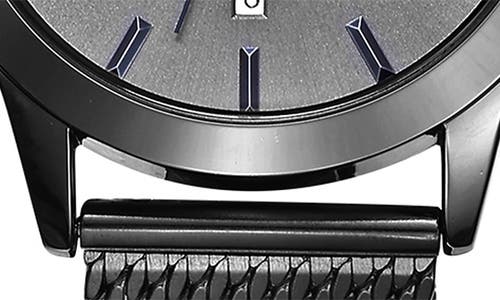 Geoffrey Beene Blue Sapphire Mesh Bracelet Watch, 42mm In Gray