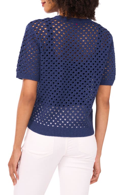 Vince Camuto Open Stitch Sweater In Blue