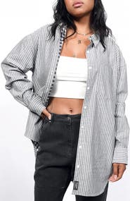 WILDFANG The Essential Long Sleeve Oversized Wrap Button Up