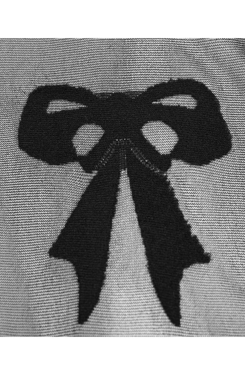 MANGO x Kaia Gerber Bow Tights, Alternate, color, Black