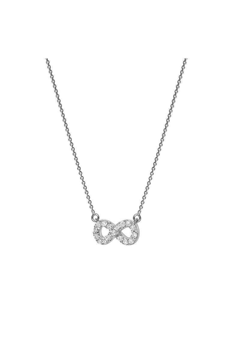 Aeries Infinity Diamond Necklace in 14K Gold, Alternate, color, 14K White Gold