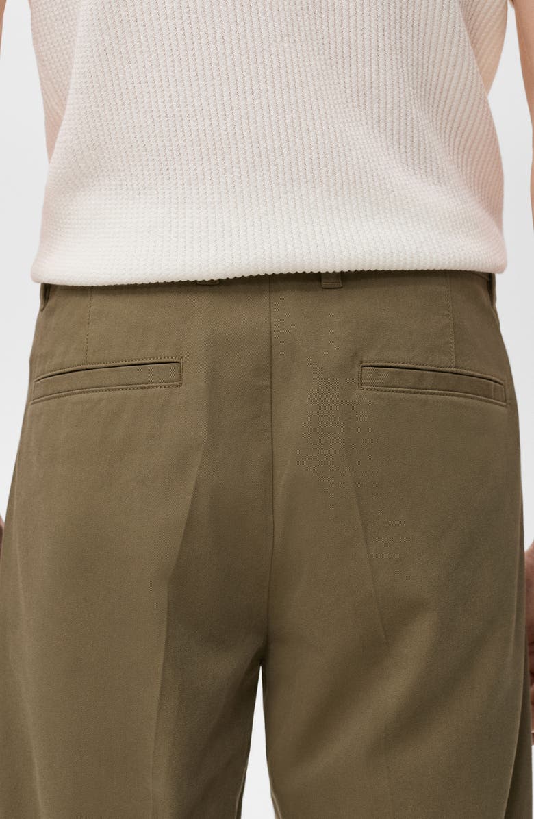 MANGO Cotton Blend Straight Leg Pants, Alternate, color, Olive Green