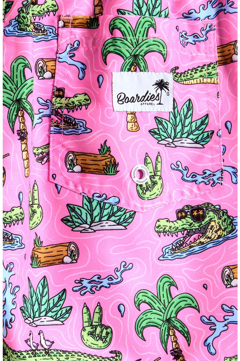 Kids' Mulga Crocs Swim Trunks, Alternate, color, PINK