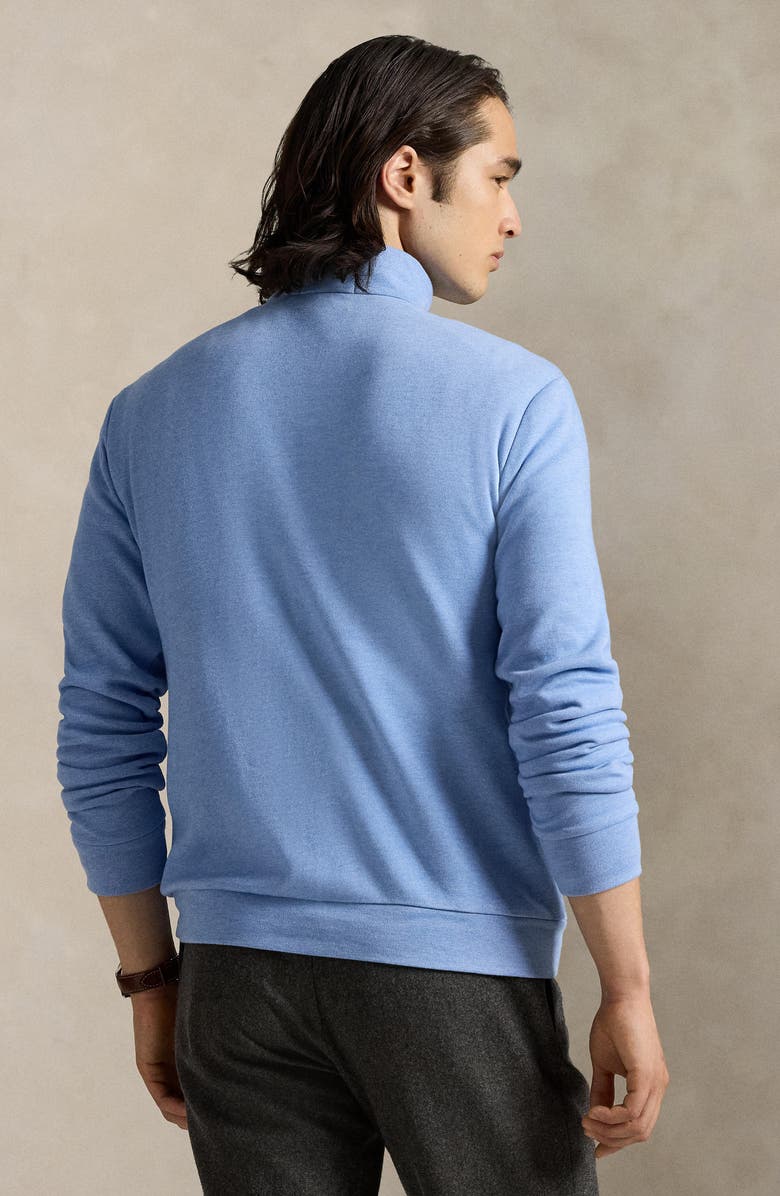 Polo Ralph Lauren Textured Double Knit Quarter Zip Pullover, Alternate, color, Soft Royal Heather/ Nevis