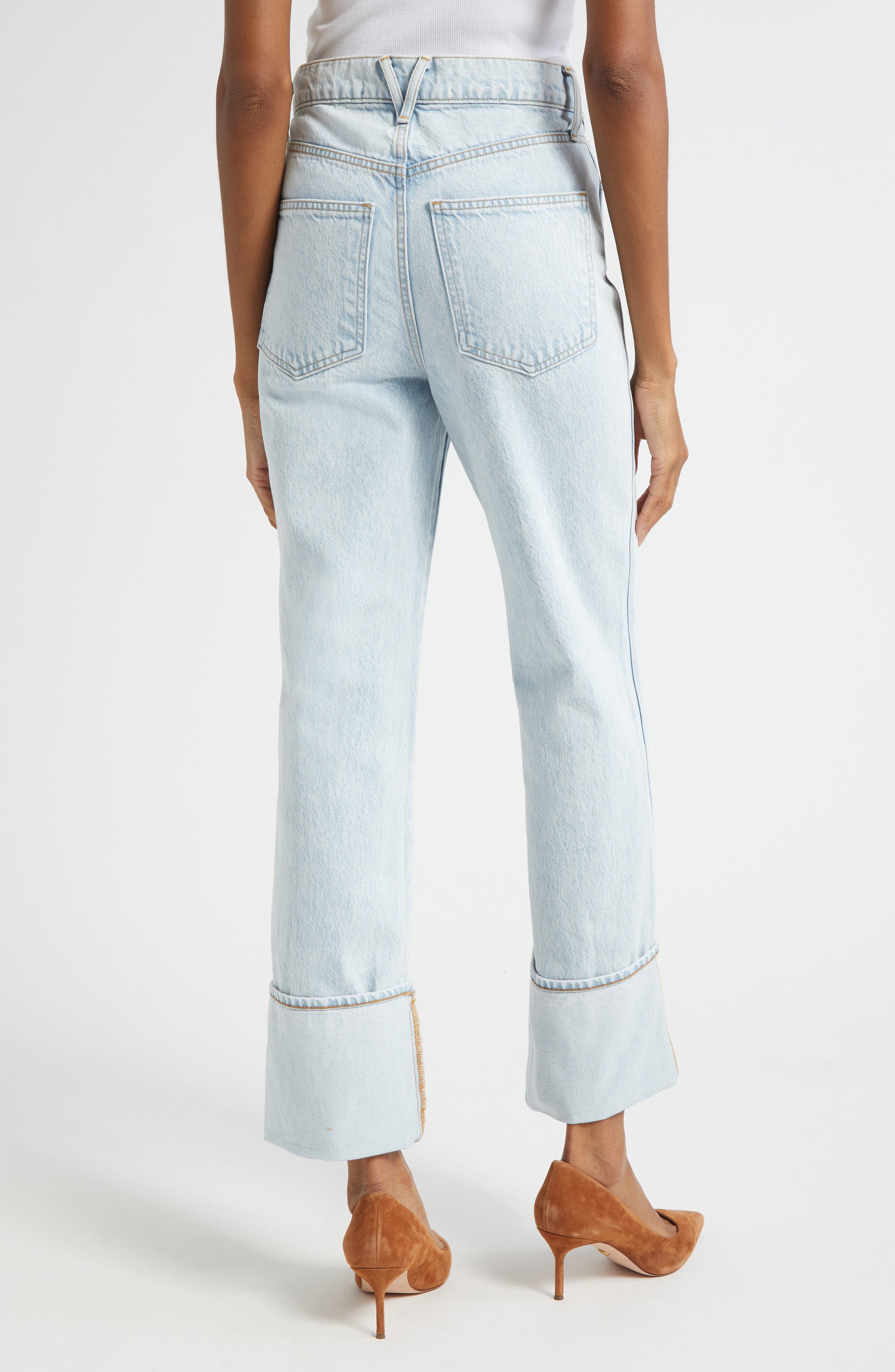 Dylan Cuffed High Waist Relaxed Straight Leg Jeans - image 2
