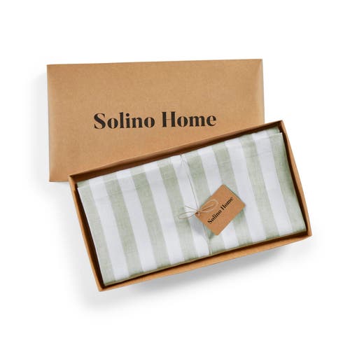 Solino Home Linen Table Throw In Green