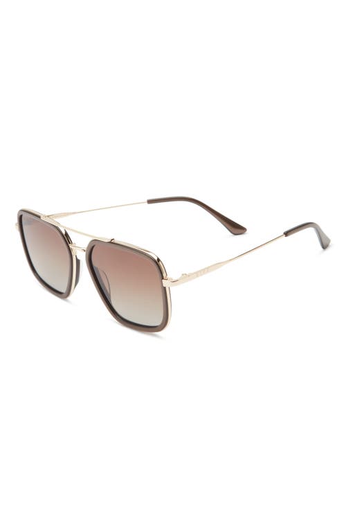 Diff Jordan 57mm Navigator Square Polarized Sunglasses In Brown