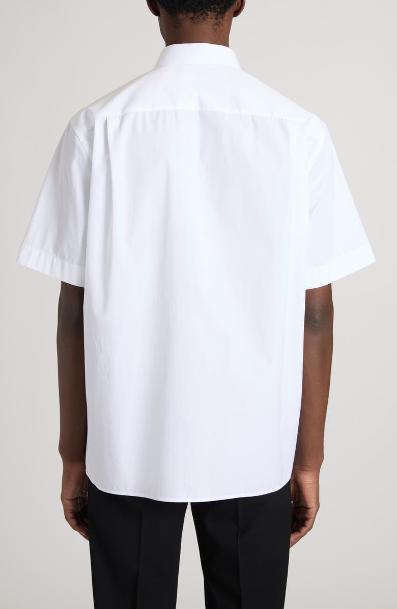 Dolce&Gabbana Logo Cotton Button-Up Shirt, Alternate, color, Bianco Ottico