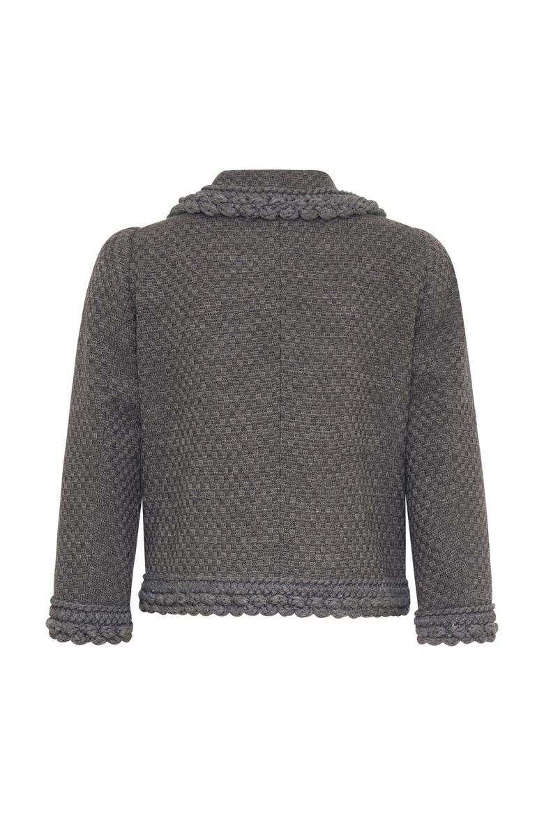 Jersey Jacket With Knitted Trim, Alternate, color, Grey