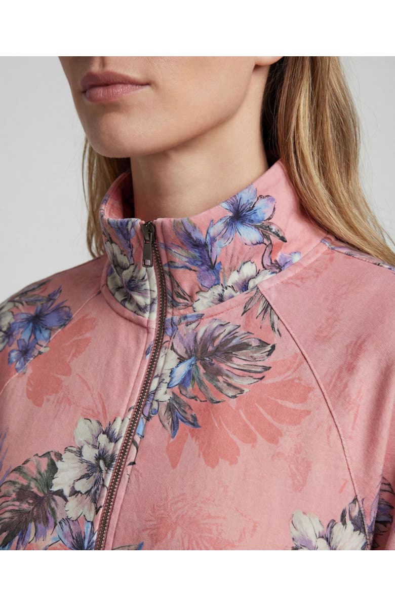 Lords of Harlech Exotic Floral Womens Cropped Zip Jacket, Alternate, color, Exotic Floral Coral