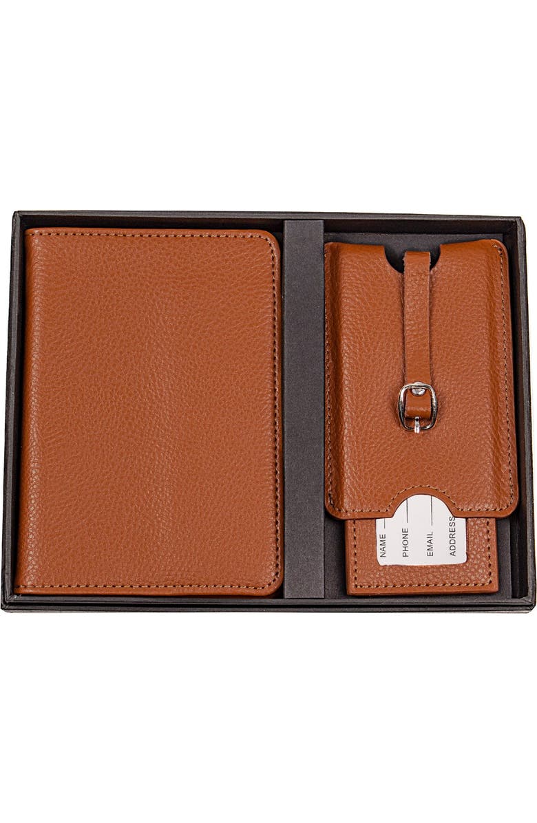 Cathy's Concepts Monogram Passport Case & Luggage Tag, Main, color,