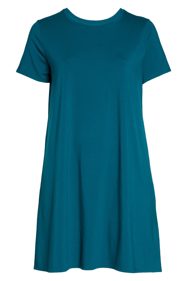 Organic Cotton Jersey Shift Dress, Alternate, color, AEGEAN