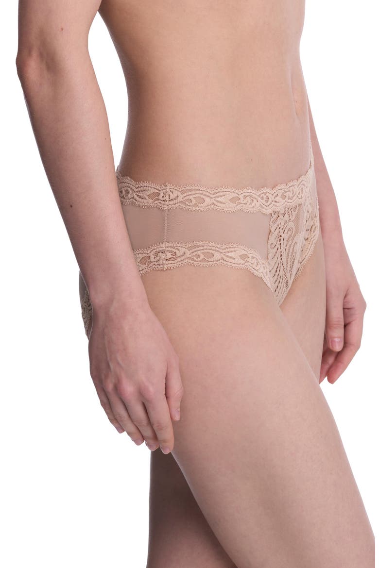 Feathers Lace Hipster, Alternate, color, CAFE