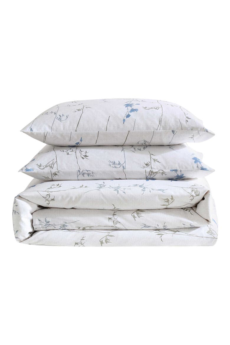 Wildflower Duvet Set, Main, color, PARCHMENT WHITE/BLUE