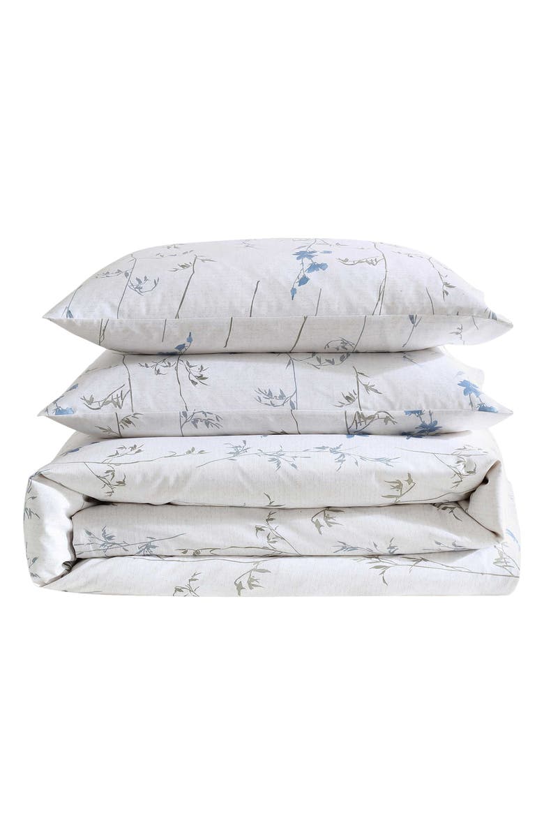 Calvin Klein Wildflower Duvet Cover & Shams Set, Main, color, Parchment White/Blue