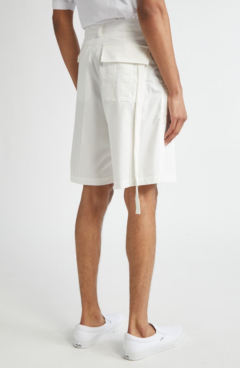 Undercover Pleat Front Bermuda Shorts, Alternate, color, White
