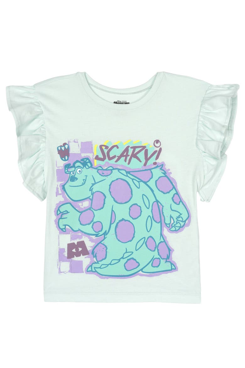 Pixar Girls' 2-Piece T-Shirt and Shorts Set, Alternate, color, Sulley and Mike Mint