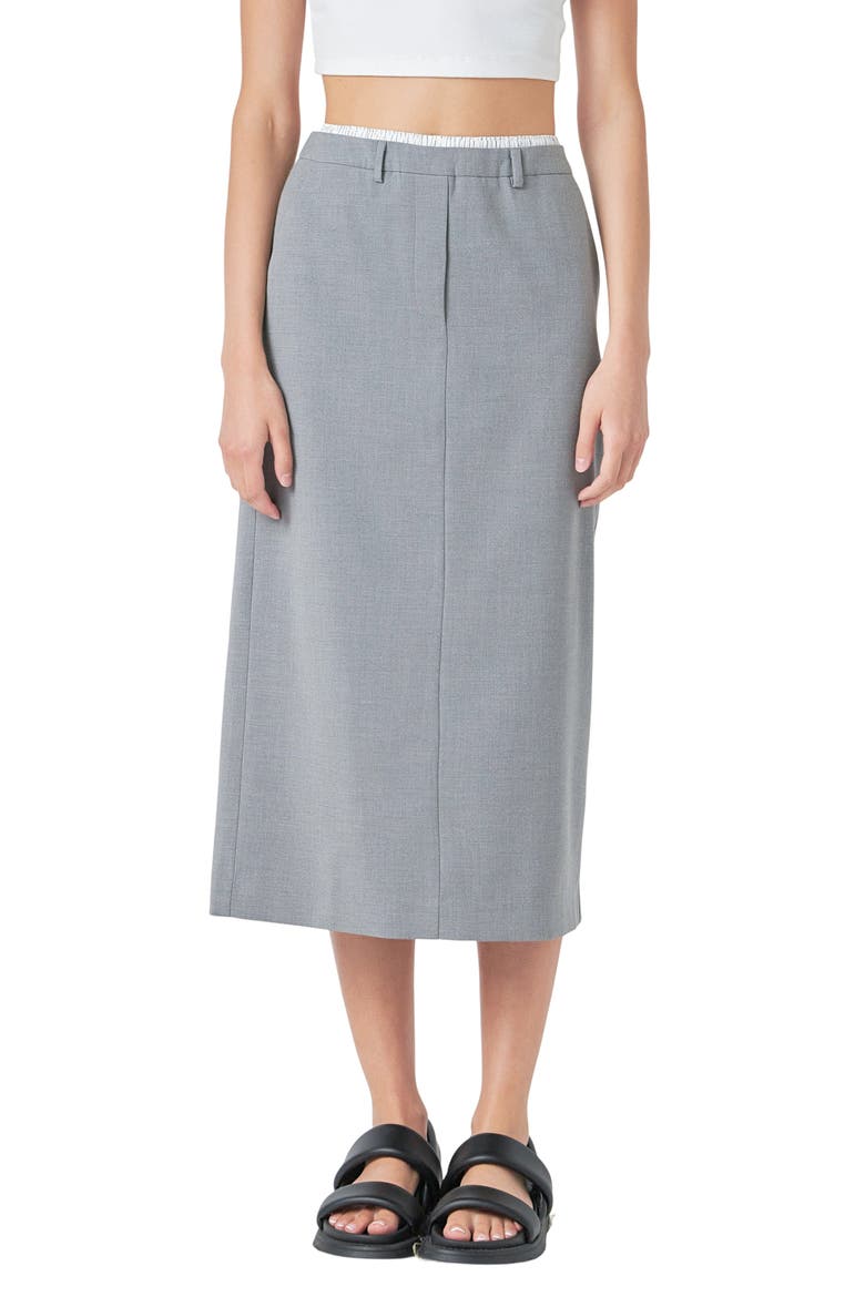 Boxer Waist Skirt, Main, color, GREY