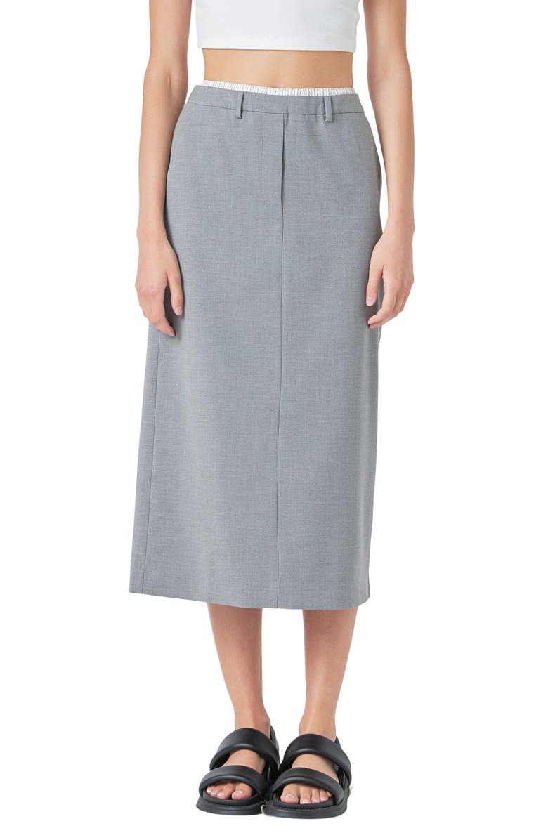Grey Lab Boxer Waist Skirt, Main, color, Grey