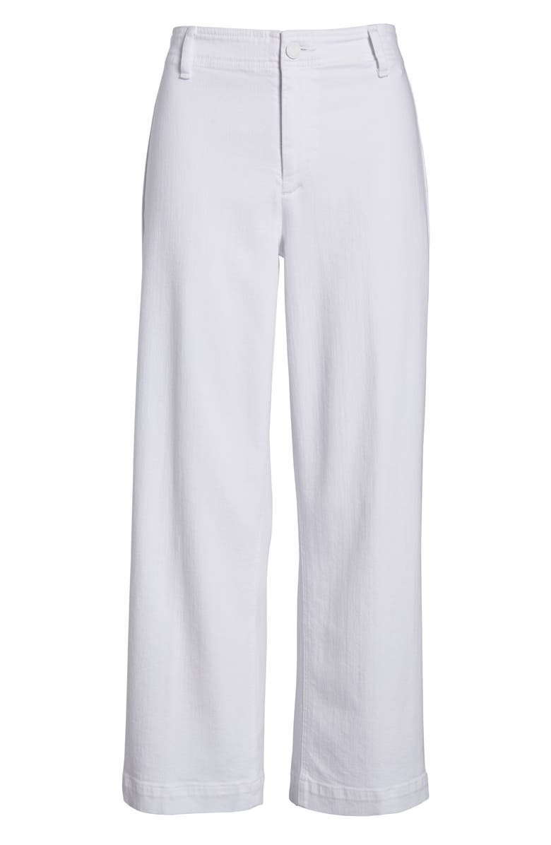 PAIGE Nellie Clean Front Culotte Jeans, Alternate, color, Crisp White